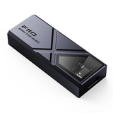 Amplificador y DAC FiiO KA13 en color negro, con puertos y controles visibles para audífonos de alta calidad.
