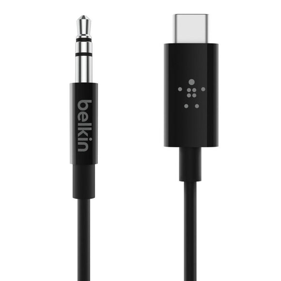 Cable Belkin 3.5 mm a USB C - 90 cms - negro - PrimeAudio